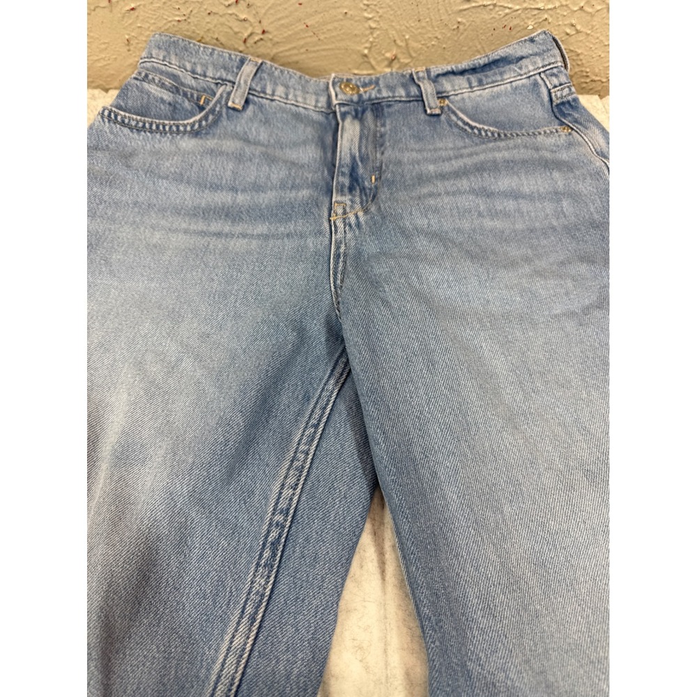 We The Free Wide Leg Light Wash Blue Denim Jeans Size 26 Cotton Lyocell Blend